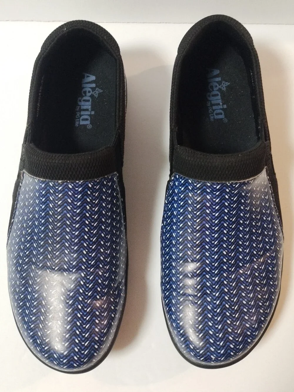 Alegria Women's Duette Professional Slip-on Shoe Herringbone Blues DUE-7478